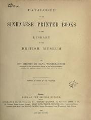 Cover of: Catalogue of the Sinhalese printed books in the library of the British museum