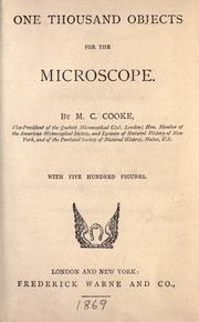 Cover of: One thousand objects for the microscope