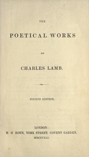 Cover of: The poetical works of Charles Lamb.