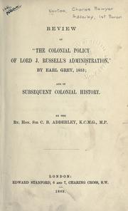 Cover of: Review of The colonial policy of Lord J. Russell's administration