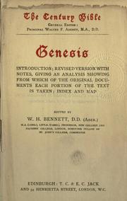 Cover of: Genesis: introduction, revised version with notes, giving an analysis showing from which of the original documents each portion of the text is taken, index and map