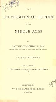 Cover of: The universities of Europe in the Middle Ages by Hastings Rashdall