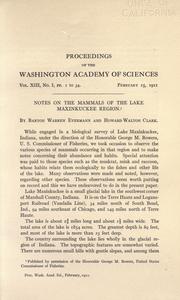 Cover of: Notes on the mammals of the Lake Maxinkuckee region by Barton Warren Evermann