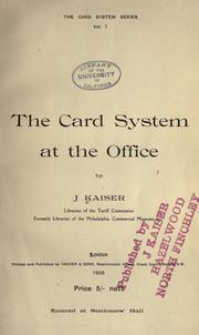 Cover of: Card system at the office.