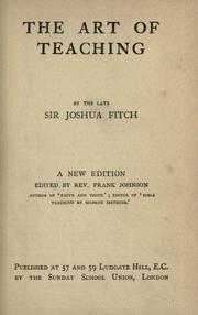Cover of: The art of teaching by Joshua Girling Fitch
