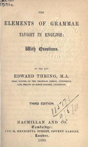 Cover of: The elements of grammar taught in English: with questions.