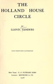 Cover of: The Holland House circle
