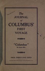 Cover of: journal of Columbus' first voyage: "Columbus"
