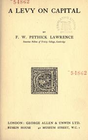 Cover of: A levy on capital