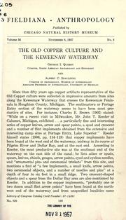 Cover of: The old copper culture and the Keweenaw Waterway by George Irving Quimby