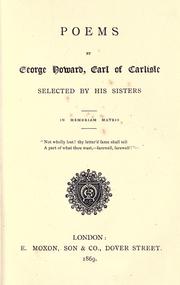 Cover of: Poems by George Howard, Earl of Carlisle