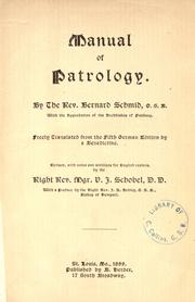 Cover of: Manual of patrology by Bernard Schmid