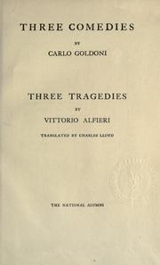 Cover of: Three comedies by Carlo Goldoni