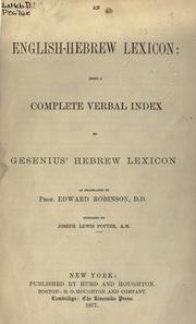 Cover of: An English-Hebrew lexicon by Joseph Lewis Potter