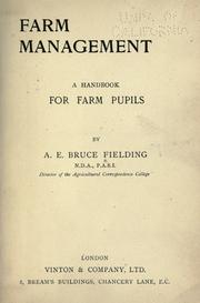 Cover of: Farm management by A. E. Bruce Fielding