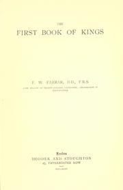 Cover of: The First book of Kings.