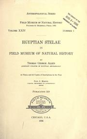 Cover of: Egyptian stelae in Field Museum of Natural History