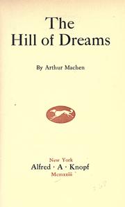 Cover of: The Hill of Dreams by Arthur Machen