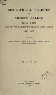 Biographical register of Christ's College, 1505-1905 by John Peile