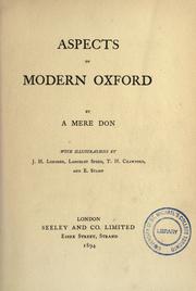 Cover of: Aspects of modern Oxford by A. D. Godley