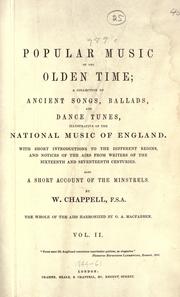Cover of: Popular music of the olden time by W. Chappell