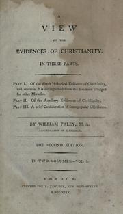Cover of: A view of the evidences of Christianity: in three parts
