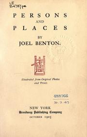 Cover of: Persons and places