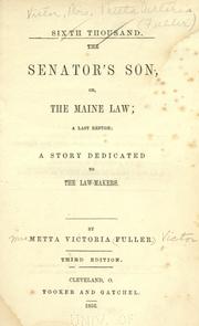 Cover of: The senator's son by Metta Victoria Fuller Victor