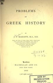 Cover of: Problems in Greek history.