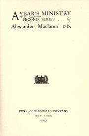 Cover of: A year's ministry by Alexander Maclaren