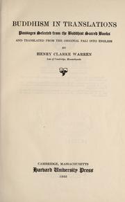 Cover of: Buddhism in translations by Henry Clarke Warren