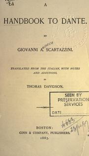 Cover of: A handbook to Dante