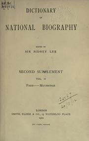 Cover of: Dictionary of national biography by 