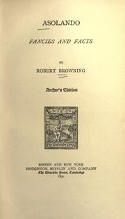 Asolando by Robert Browning