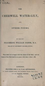 Cover of: The Cherwell water-lily by Frederick William Faber