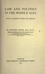 Cover of: Law and politics in the middle ages by Edward Jenks