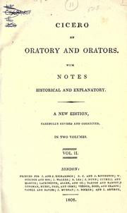 Cover of: On oratory and orators. by Cicero