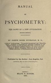 Cover of: Manual of psychometry