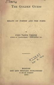 Cover of: The golden guess: essays on poetry and the poets