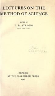 Cover of: Lectures on the method of science by Thomas Banks Strong