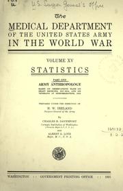 Cover of: The Medical Department of the United States army in the world war. by United States. Surgeon-General's Office.