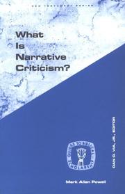 What is narrative criticism? by Mark Allan Powell