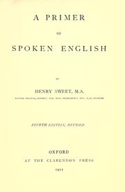 Cover of: A primer of spoken English.