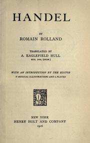 Cover of: Handel by Romain Rolland