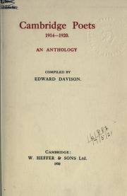 Cover of: Cambridge poets 1914-1920.: An anthology.