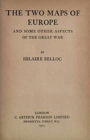 Cover of: The two maps of Europe and some other aspects of the great war