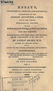 Essays, biographical, critical and historical illustrative of the Rambler, Adventurer & Idler by Nathan Drake