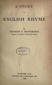 Cover of: A study of English rhyme