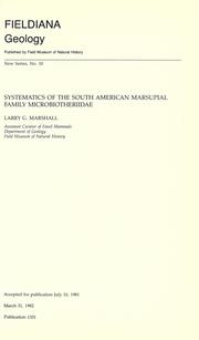 Cover of: Systematics of the South American marsupial family Microbiotheriidae by Larry G. Marshall