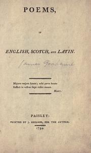 Cover of: Poems in English, Scotch, and Latin.